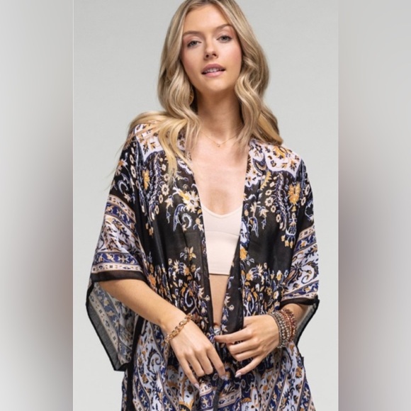 💼 Floral Lightweight Kimono ~ Mandala Print ~ OSFM - Picture 5 of 13